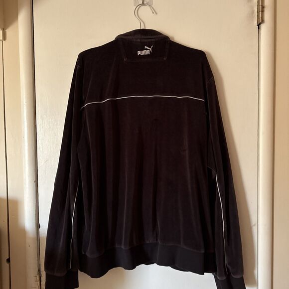 Vtg Puma Velour Full Zip Track Jacket Brown | Mens XL - Picture 8 of 16